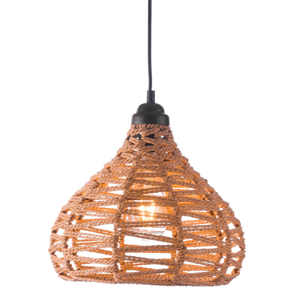 Natural Lantern Metal Dimmable Ceiling Light With Natural Shades - GreatEagleInc