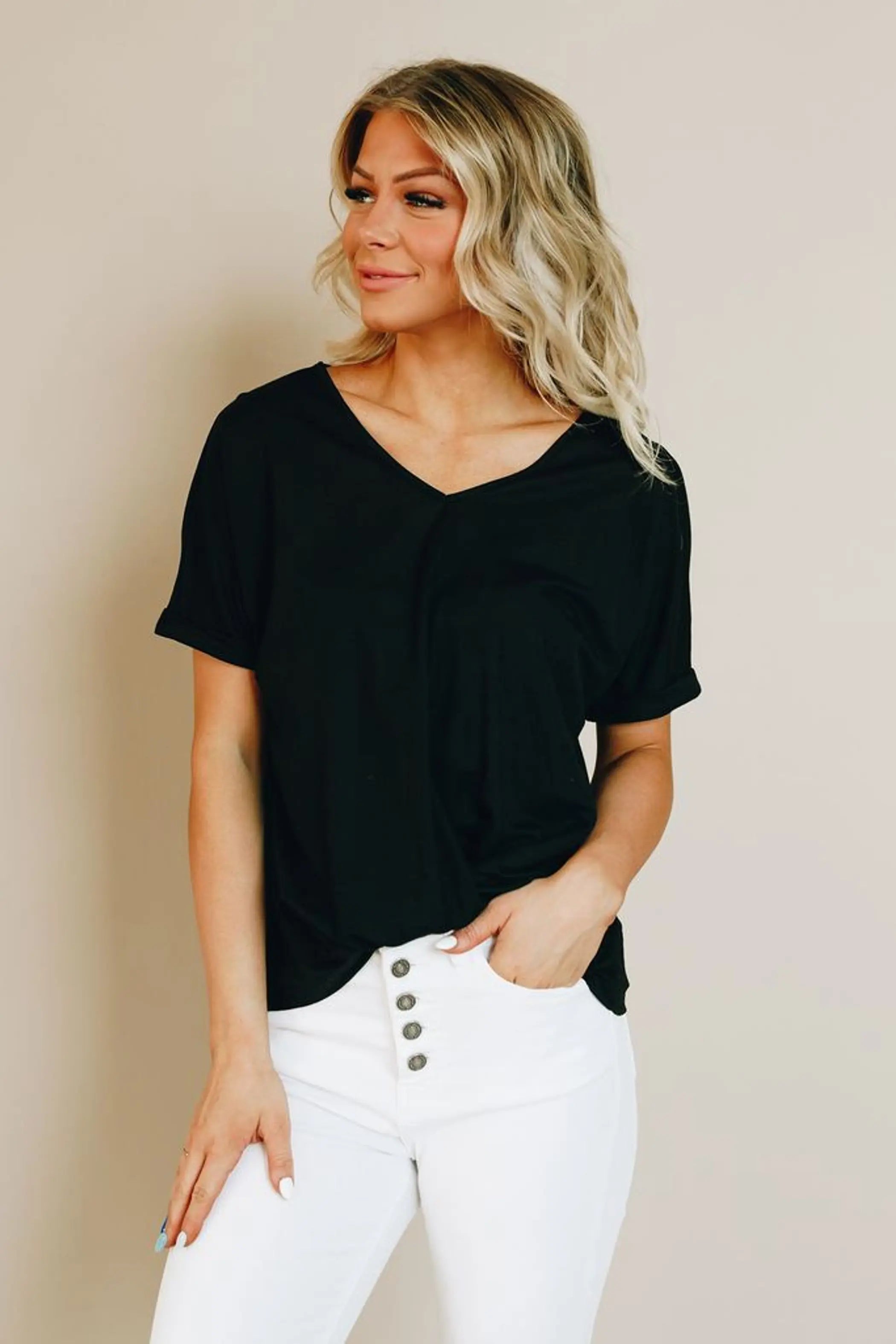 Natural Minded Twist Tee Stay Warm in Style