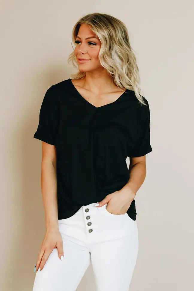 Natural Minded Twist Tee Stay Warm in Style