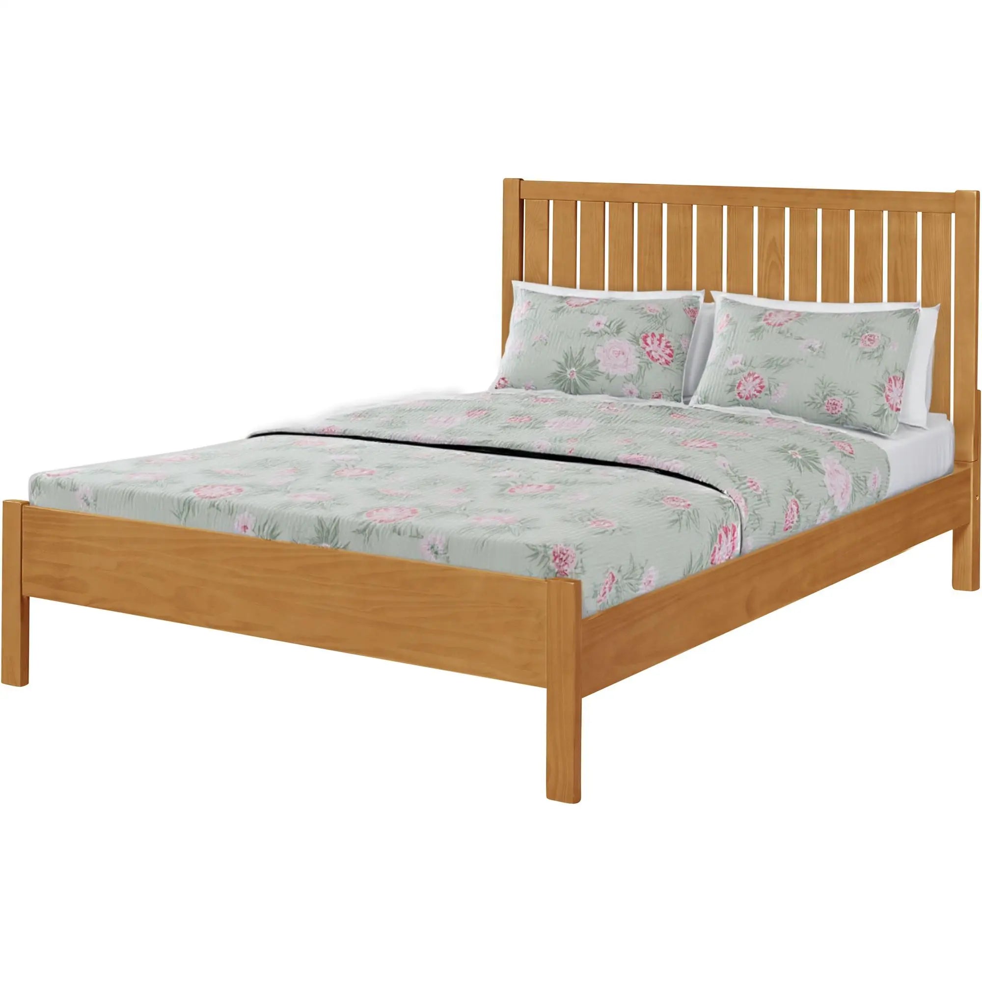 Natural Shiplap Texture Solid Wood Queen Bed Frame Homeroots Bed & Bath