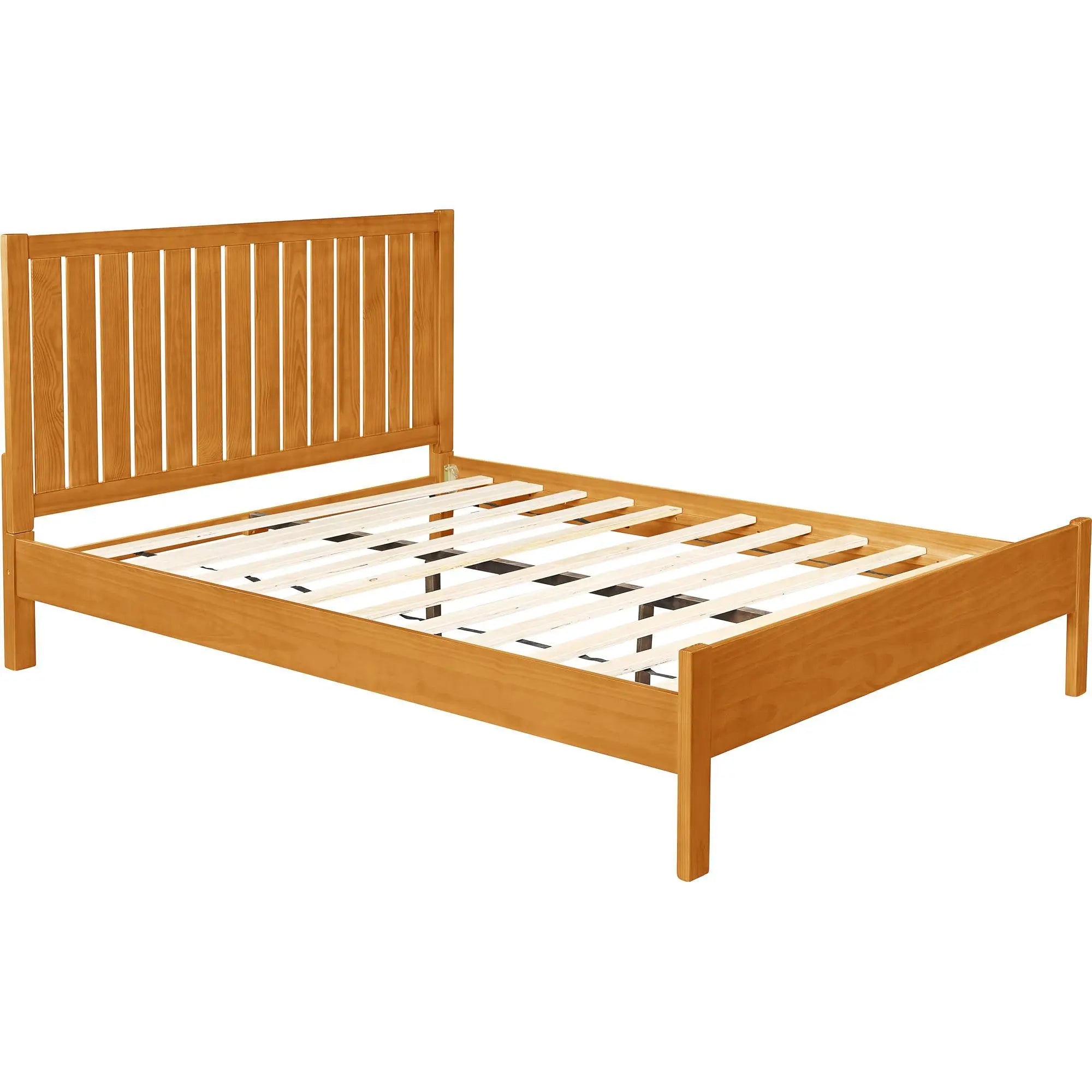 Natural Shiplap Texture Solid Wood Queen Bed Frame Homeroots Bed & Bath