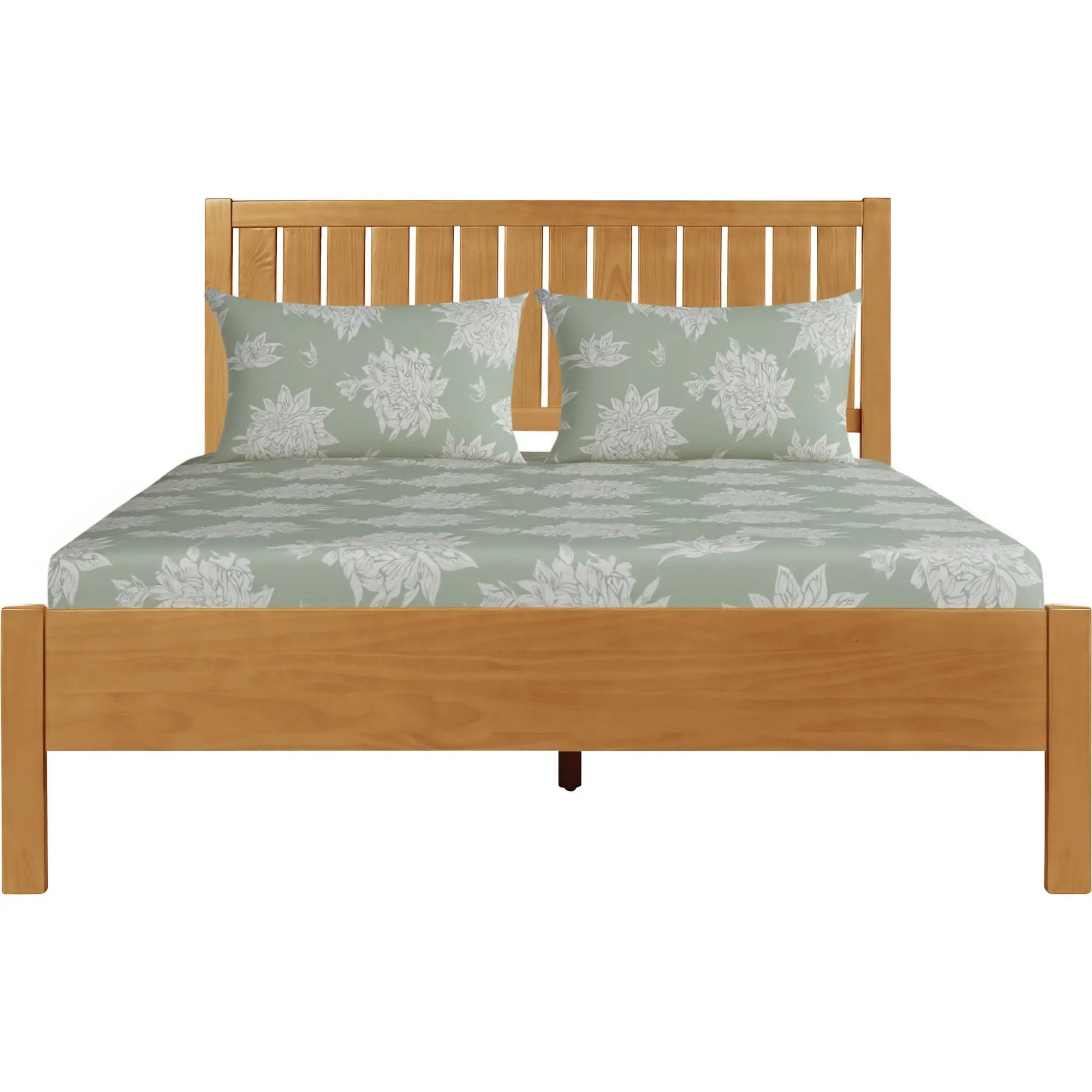 Natural Shiplap Texture Solid Wood Queen Bed Frame Homeroots Bed & Bath