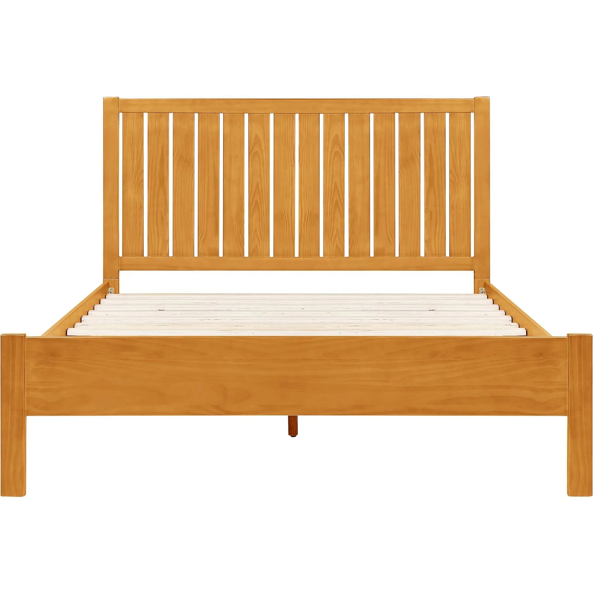 Natural Shiplap Texture Solid Wood Queen Bed Frame Homeroots Bed & Bath