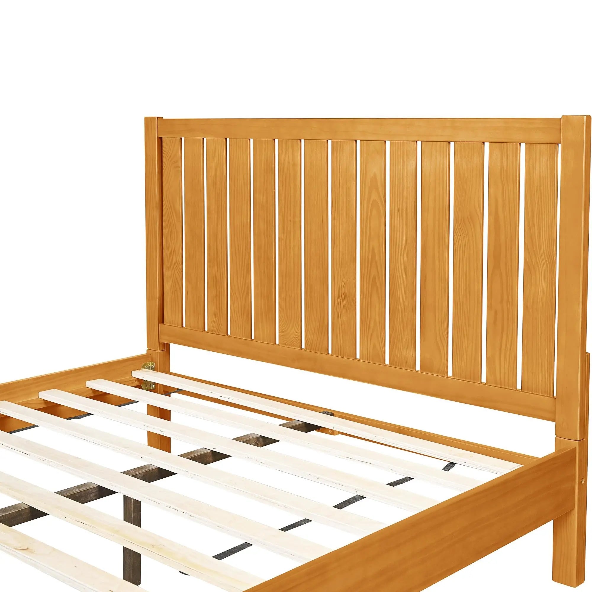 Natural Shiplap Texture Solid Wood Queen Bed Frame Homeroots Bed & Bath