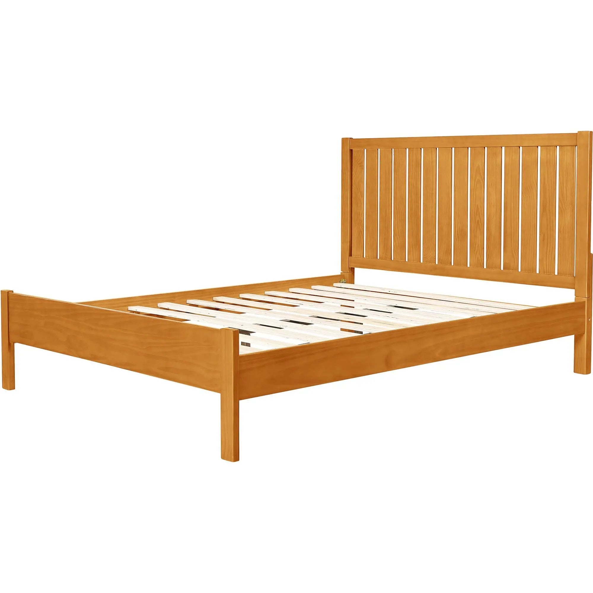 Natural Shiplap Texture Solid Wood Queen Bed Frame Homeroots Bed & Bath