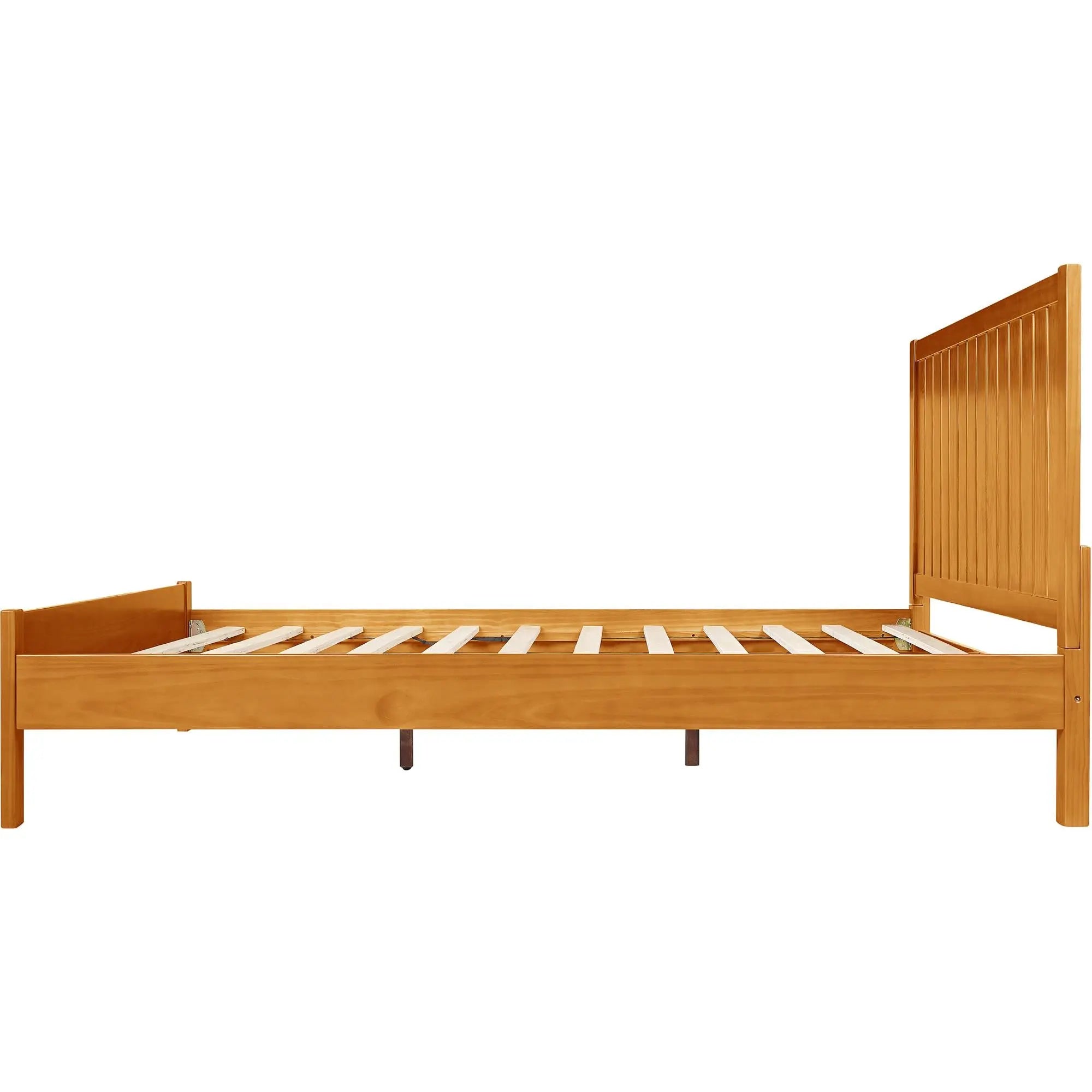 Natural Shiplap Texture Solid Wood Queen Bed Frame Homeroots Bed & Bath