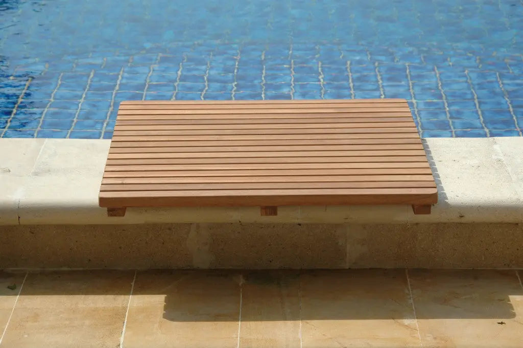 Natural Teak 24" Square Shower Mat Homeroots Bed & Bath