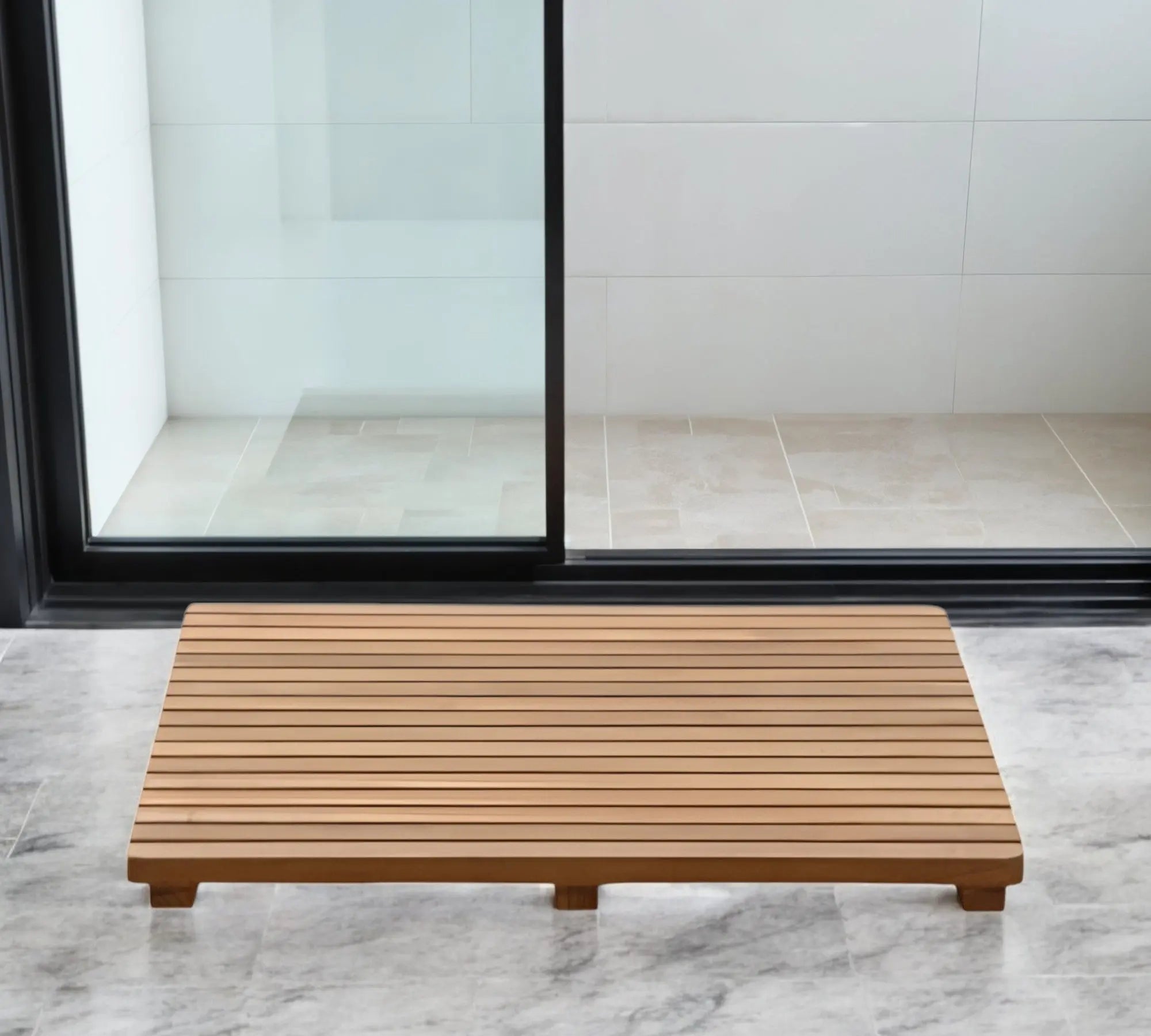 Natural Teak 24" Square Shower Mat Homeroots Bed & Bath