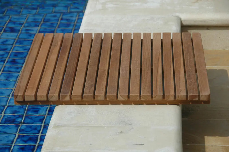 Natural Teak 24" Square Shower Mat Homeroots Bed & Bath