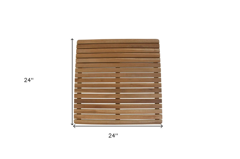 Natural Teak 24" Square Shower Mat Homeroots Bed & Bath