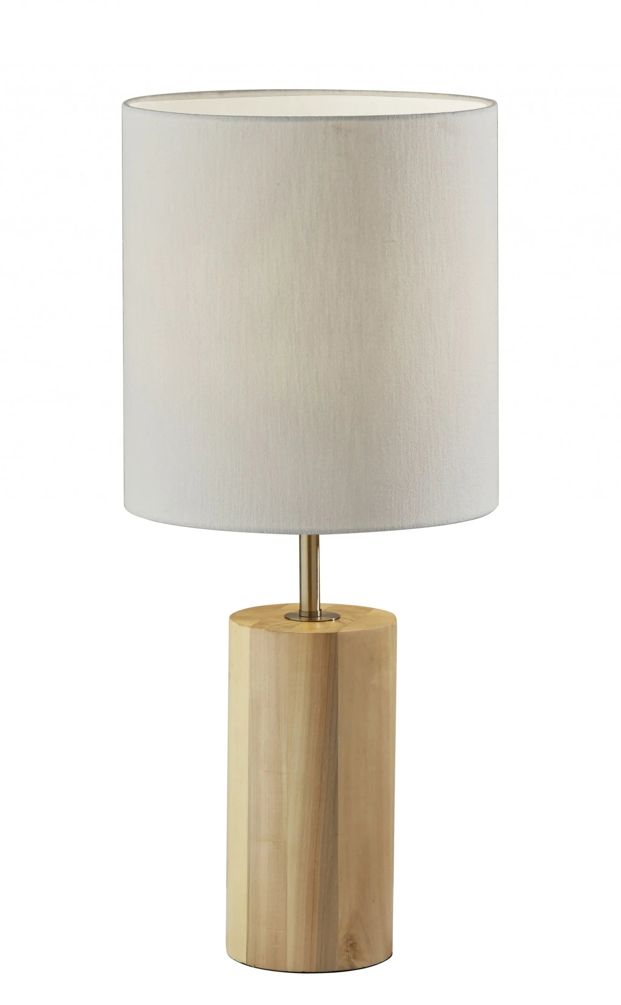 Natural Wood Circular Block Table Lamp - GreatEagleInc