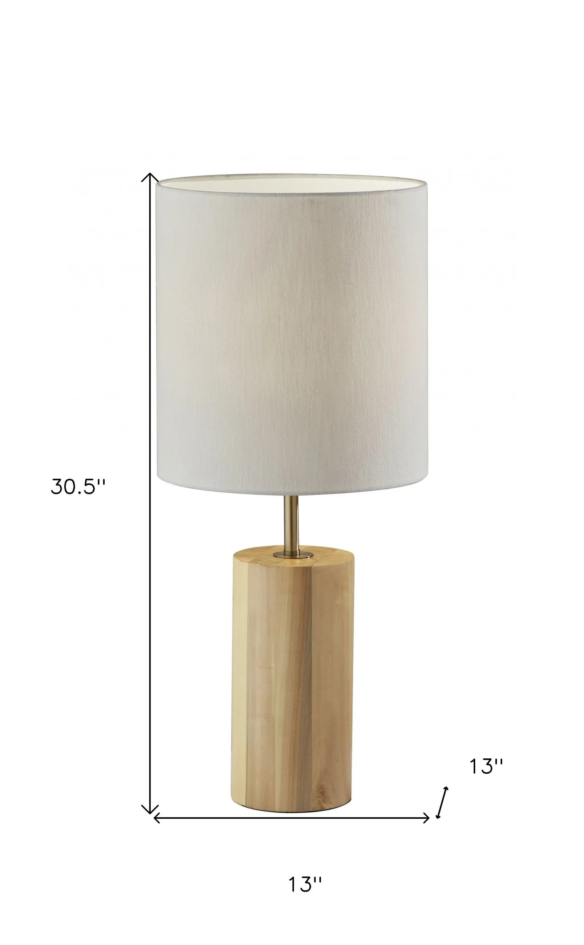Natural Wood Circular Block Table Lamp - GreatEagleInc
