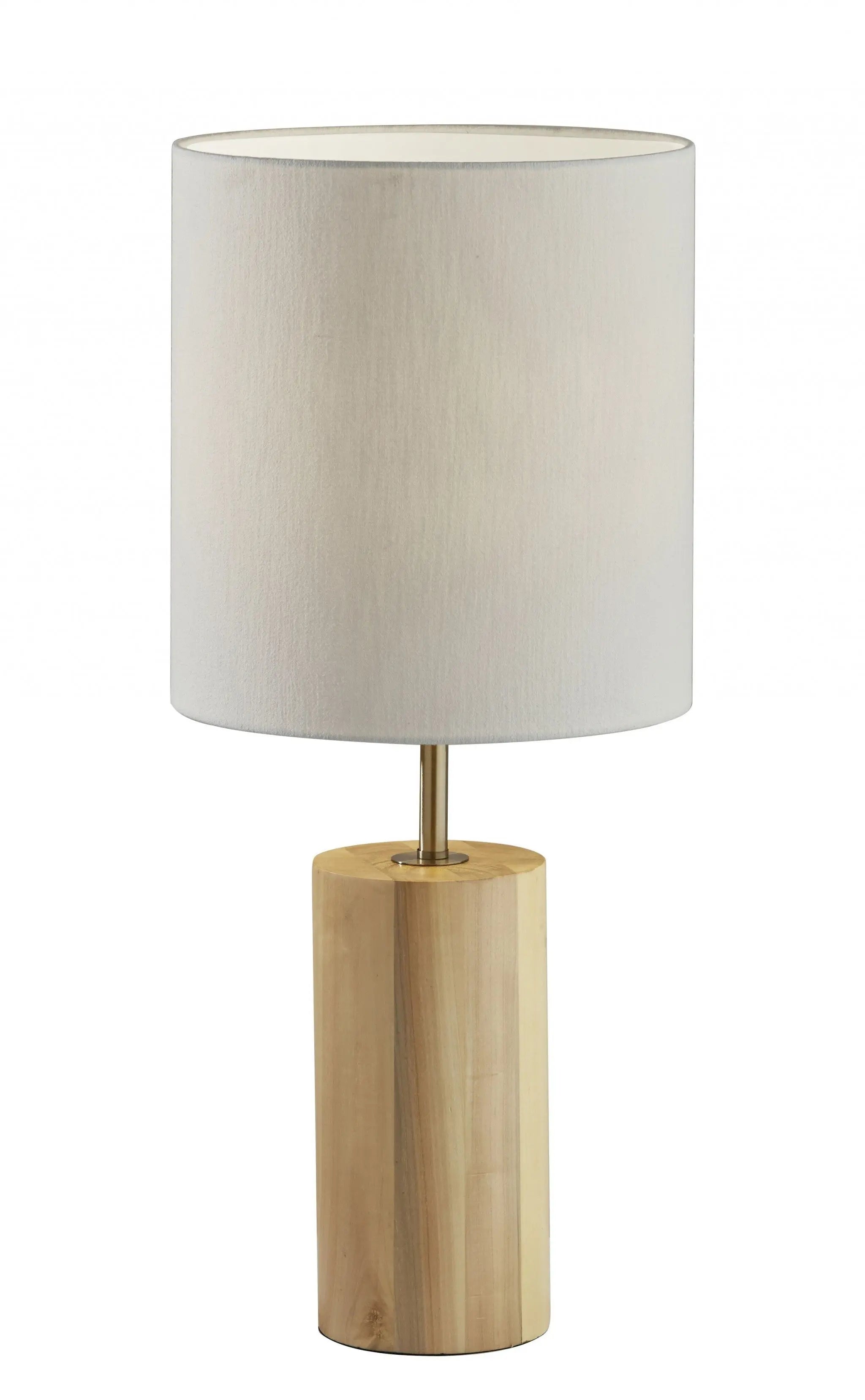 Natural Wood Circular Block Table Lamp - GreatEagleInc
