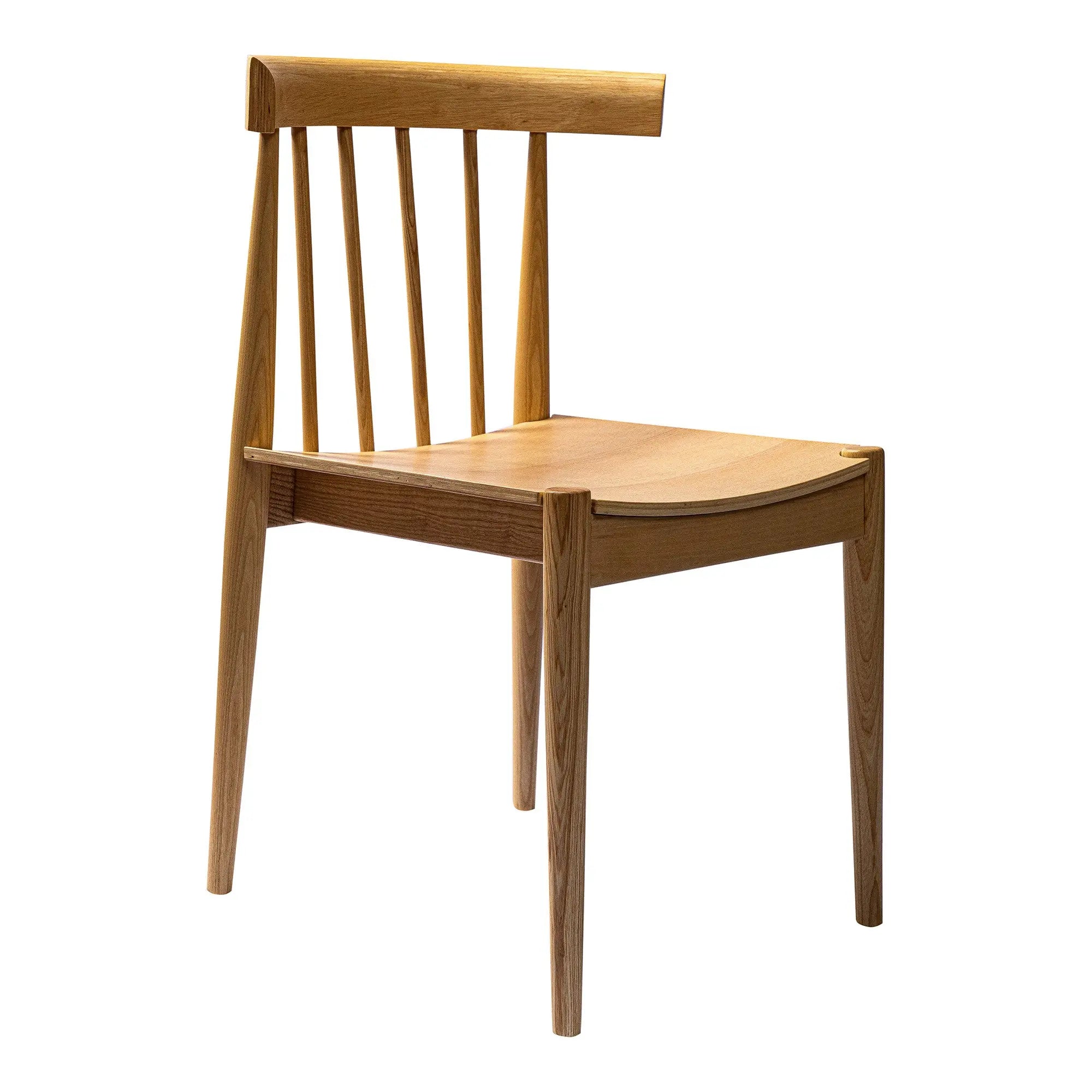 Natural Wood Slat Back Dining Side Chair Homeroots Kitchen & Dining