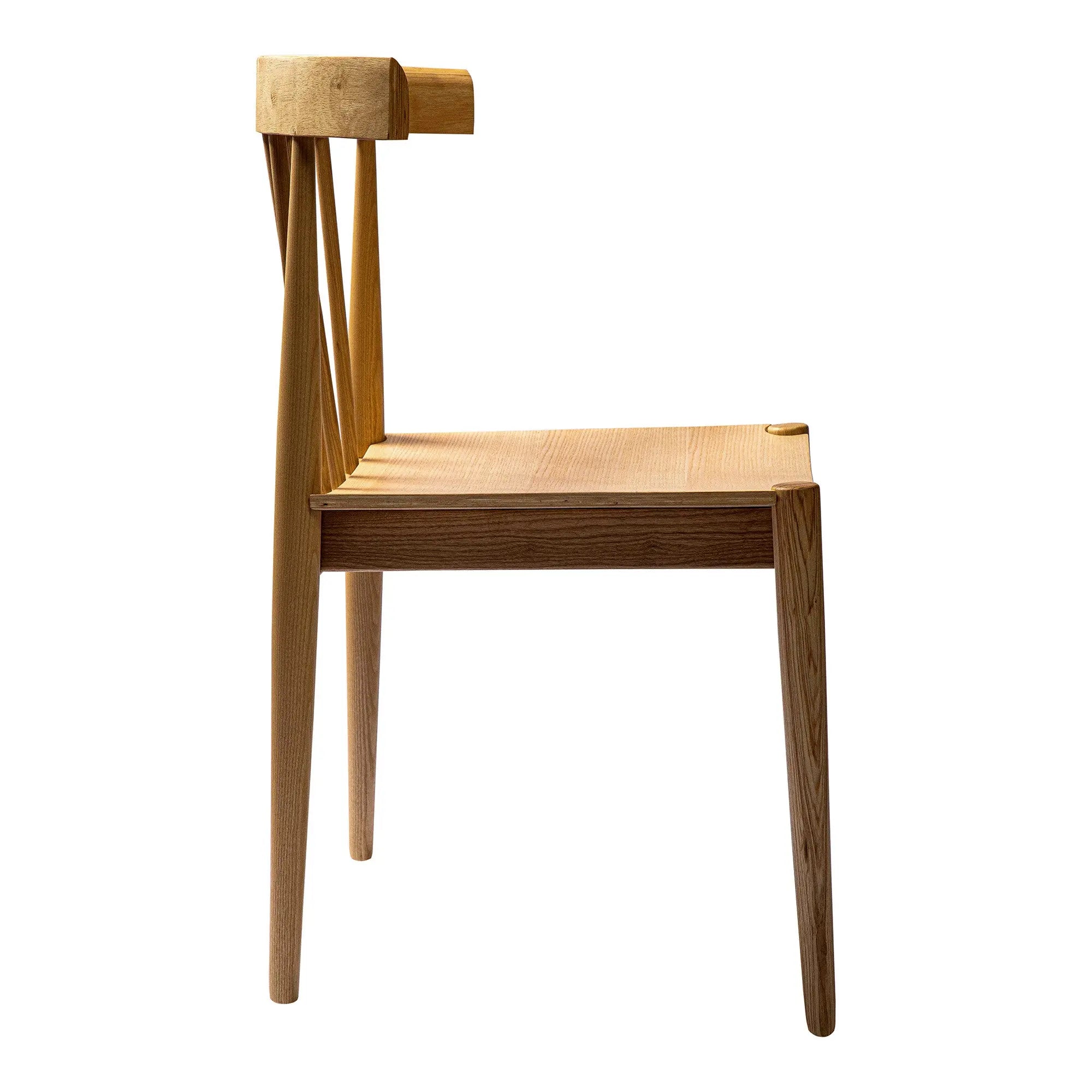Natural Wood Slat Back Dining Side Chair Homeroots Kitchen & Dining