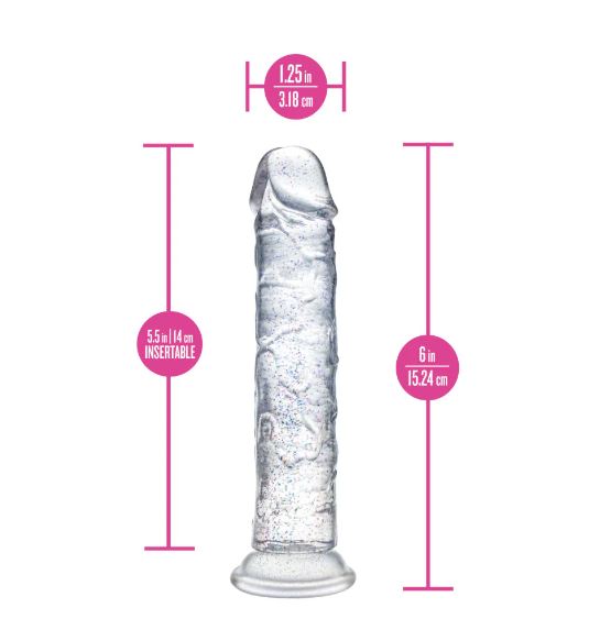 Naturally Yours Gala 6in Sparkling Clear Blush Novelties