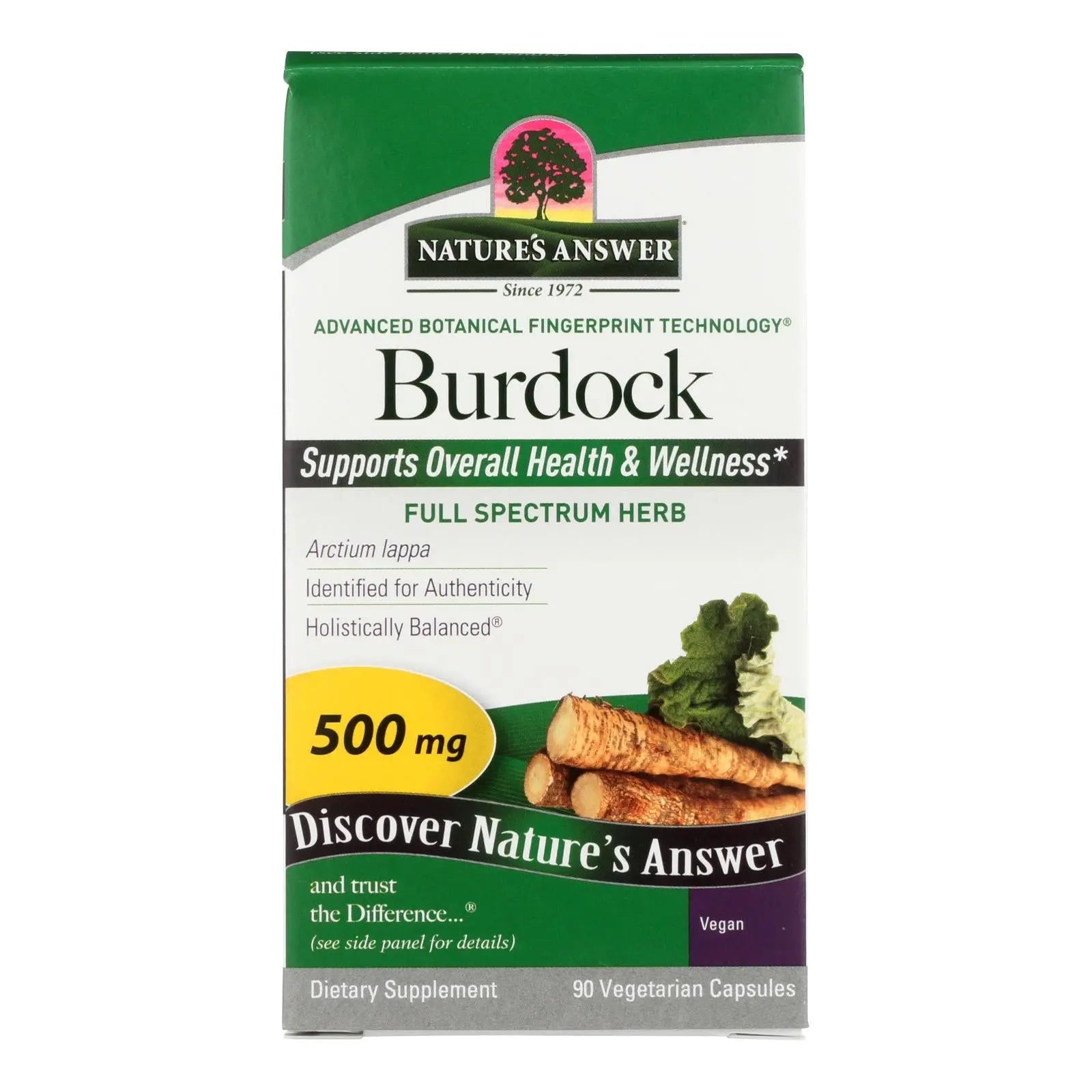 Nature's Answer - Burdock Root - 90 Vegetarian Capsules Nature's Answer