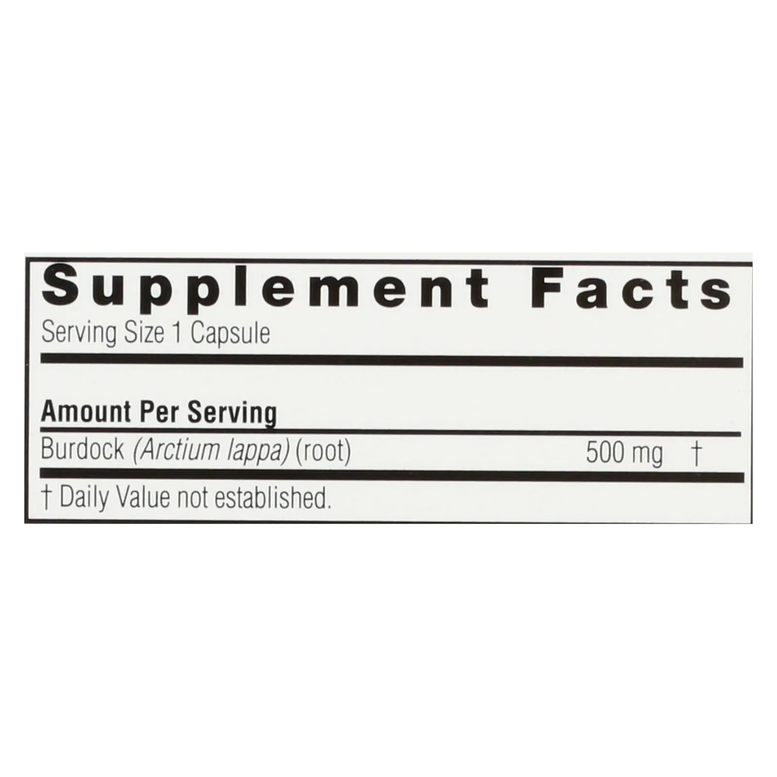 Nature's Answer - Burdock Root - 90 Vegetarian Capsules Nature's Answer