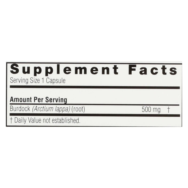 Nature's Answer - Burdock Root - 90 Vegetarian Capsules Nature's Answer