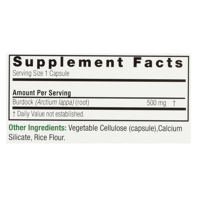Nature's Answer - Burdock Root - 90 Vegetarian Capsules Nature's Answer