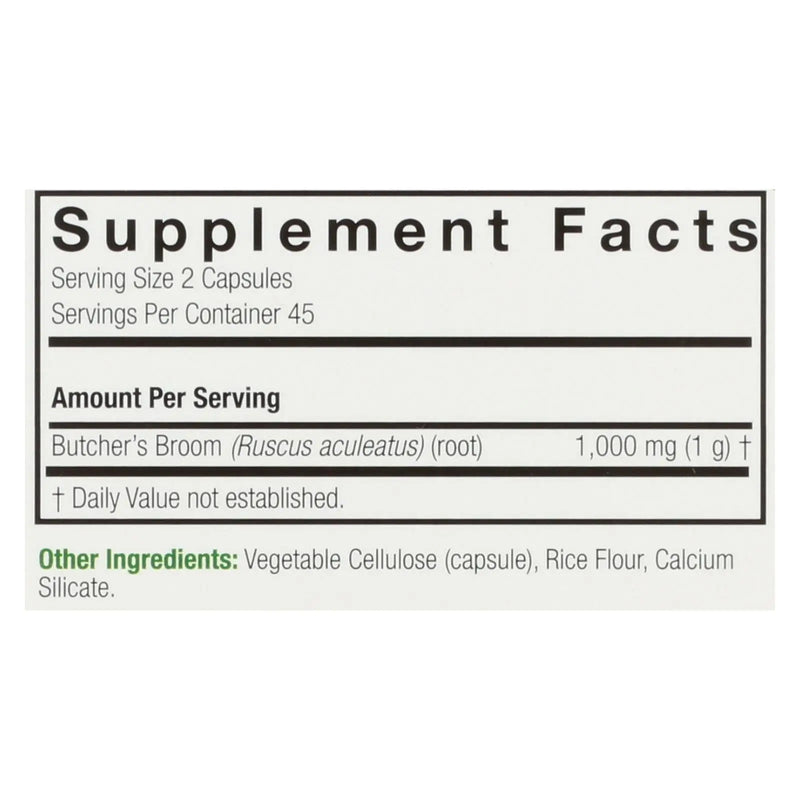 Nature's Answer - Butcher's Broom Root - 90 Vegetarian Capsules Nature's Answer