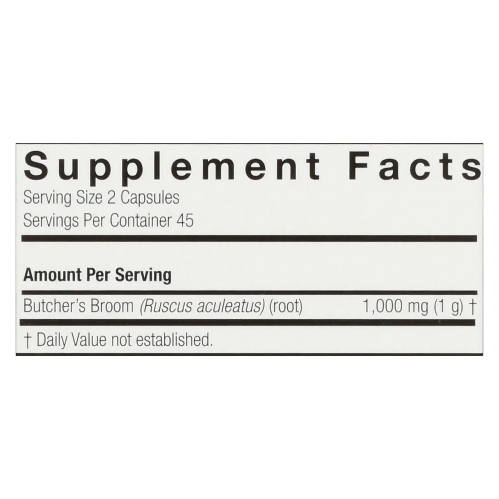 Nature's Answer - Butcher's Broom Root - 90 Vegetarian Capsules Nature's Answer