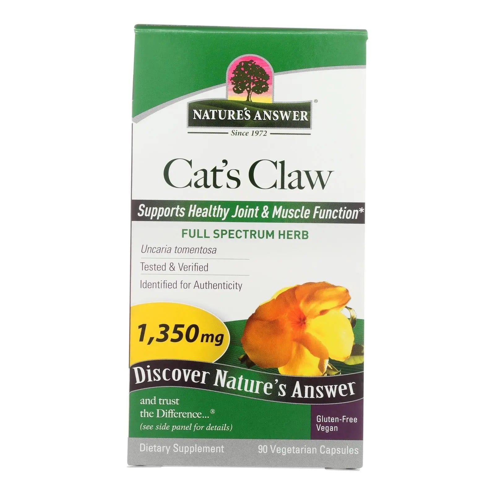 Nature's Answer - Cat's Claw Inner Bark Extract - 90 Vegetarian Capsules Nature's Answer