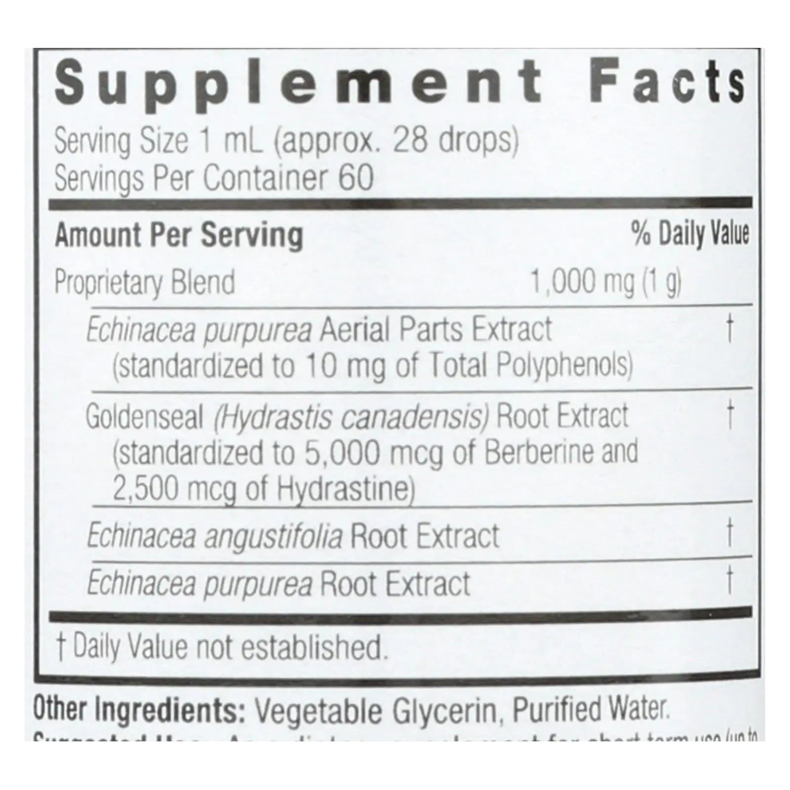 Nature's Answer - Echinacea And Goldenseal Alcohol Free - 2 Fl Oz Nature's Answer
