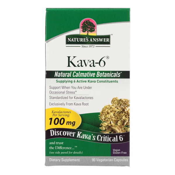 Nature's Answer - Kava 6 Capsules - Gluten Free - 90 Vegetarian Capsules Nature's Answer
