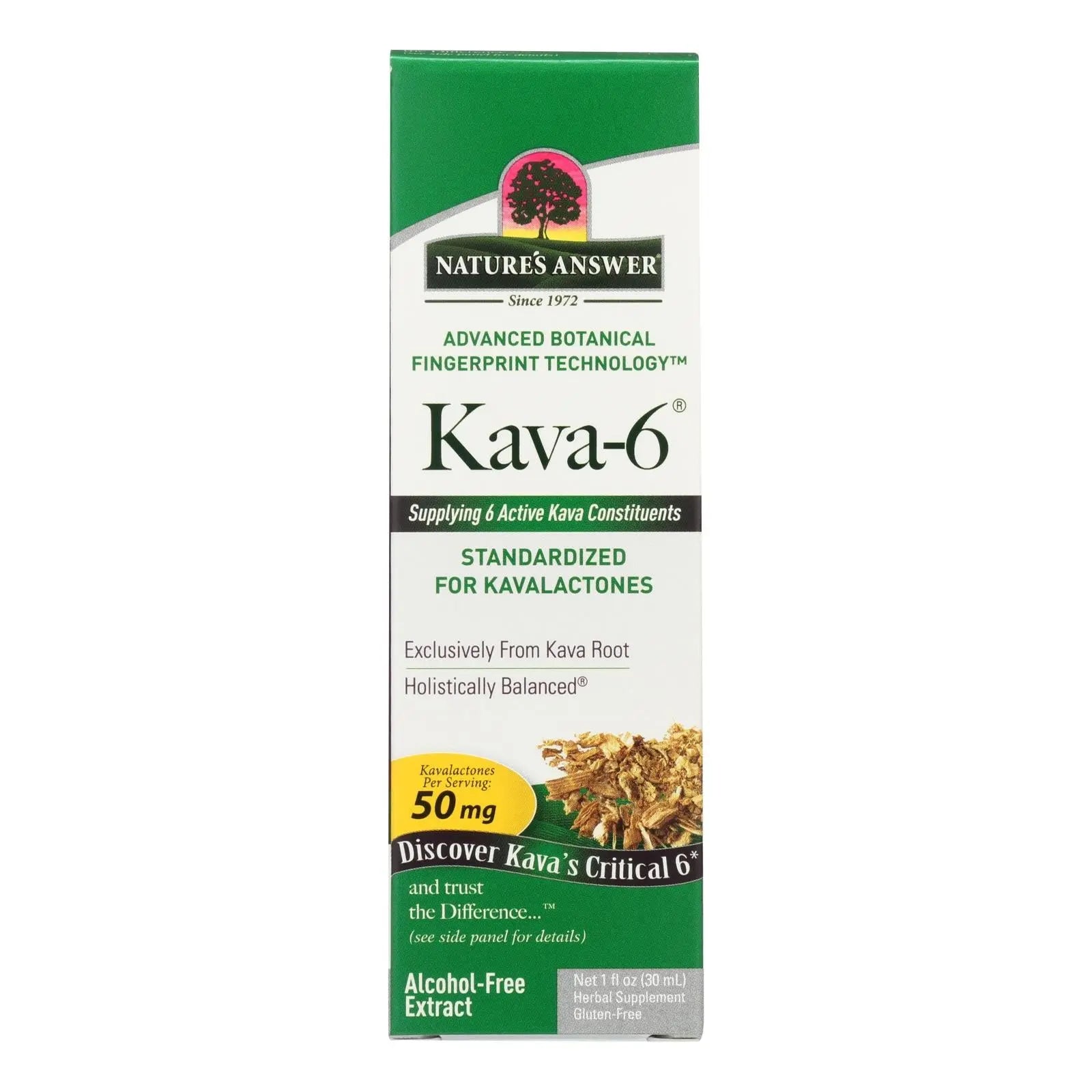 Nature's Answer - Kava 6 Extract - Alcohol Free - 1 Oz Nature's Answer
