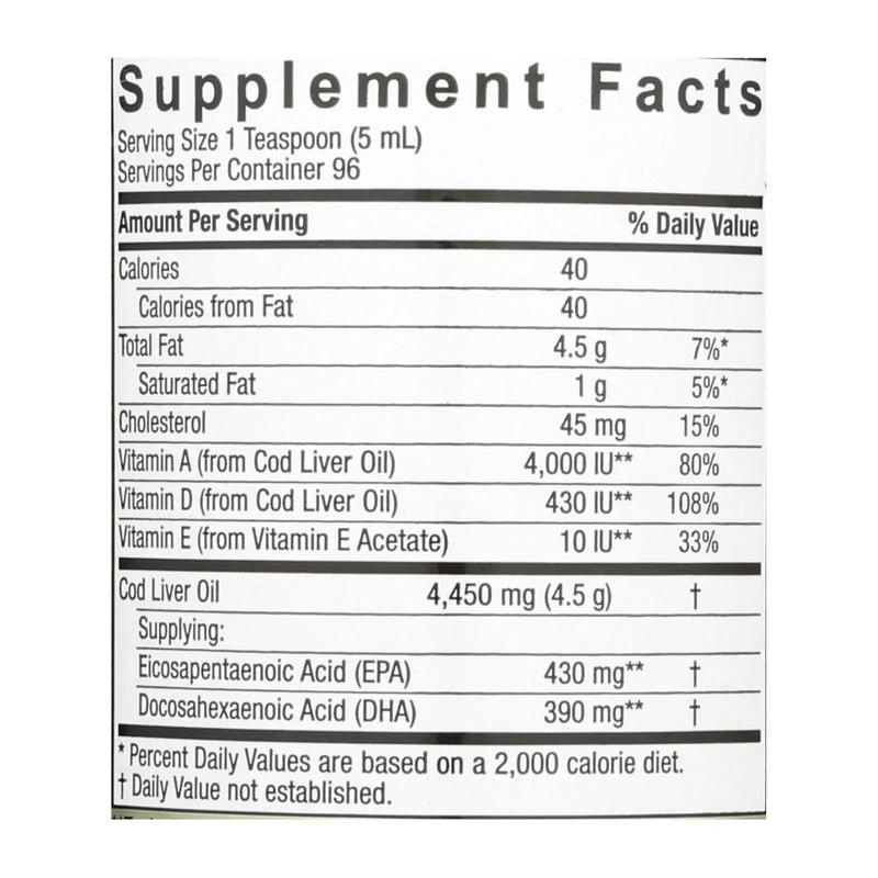 Nature's Answer - Liquid Norwegian Cod Liver Oil - 16 Fl Oz Nature's Answer