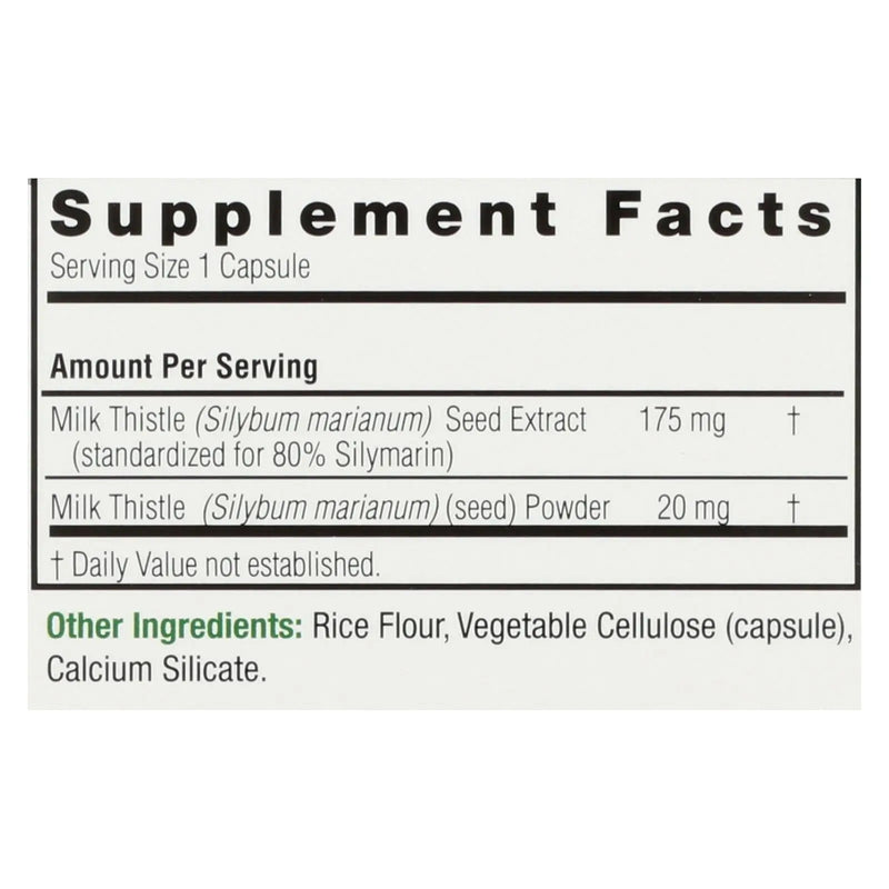 Nature's Answer - Milk Thistle Seed Extract - 120 Vegetarian Capsules Nature's Answer