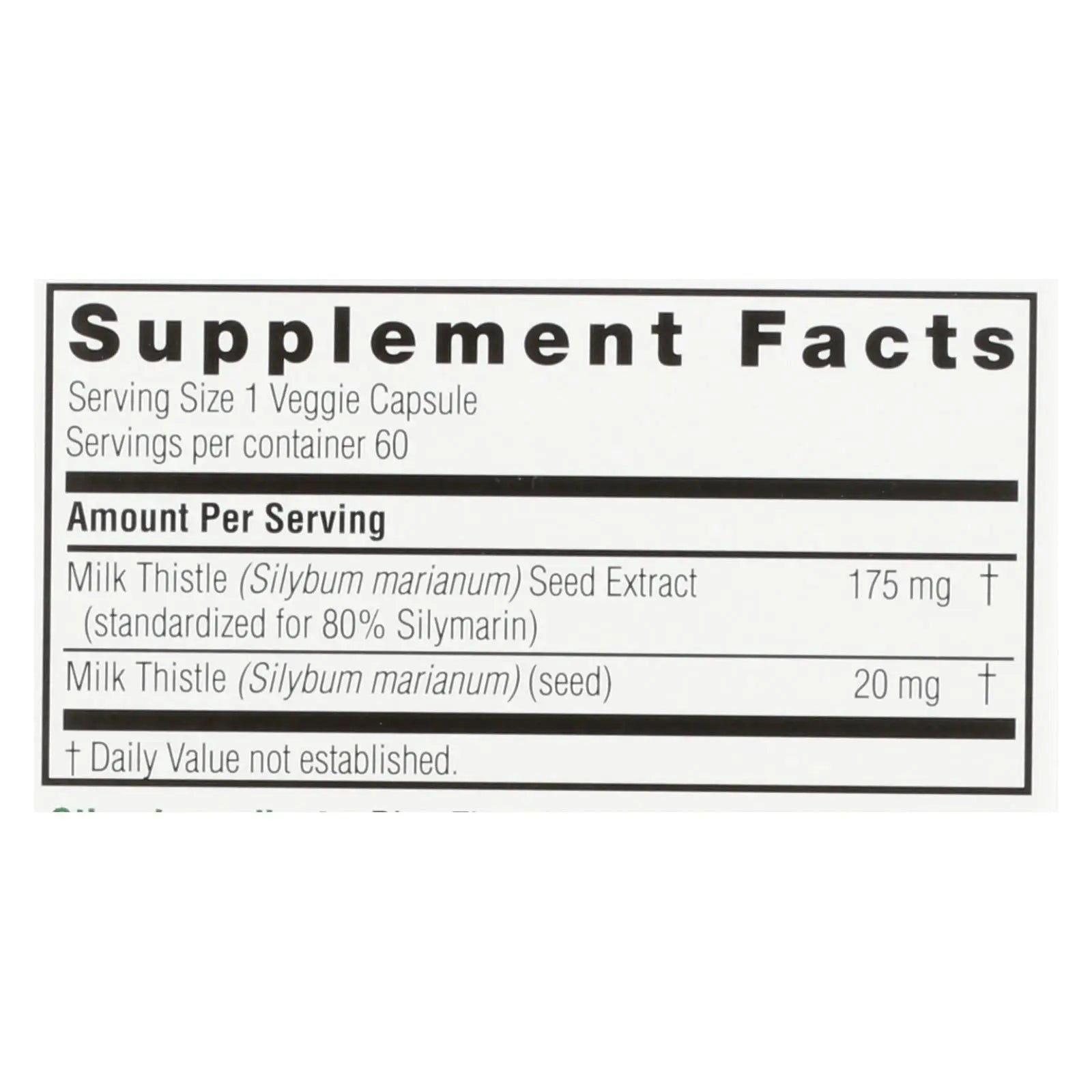 Nature's Answer - Milk Thistle Seed Extract - 60 Vegetarian Capsules Nature's Answer