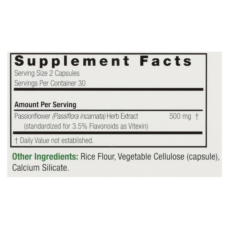 Nature's Answer - Passionflower Extract - 60 Vegetarian Capsules Nature's Answer