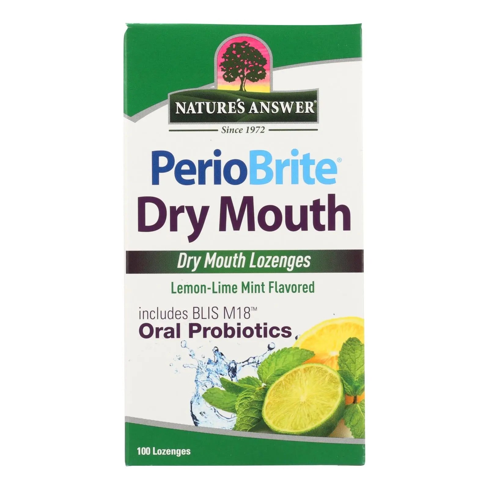 Nature's Answer Periobrite Lemon-lime Mint Flavored Dry Mouth Oral Probiotics  - 1 Each - 100 Ct - GreatEagleInc