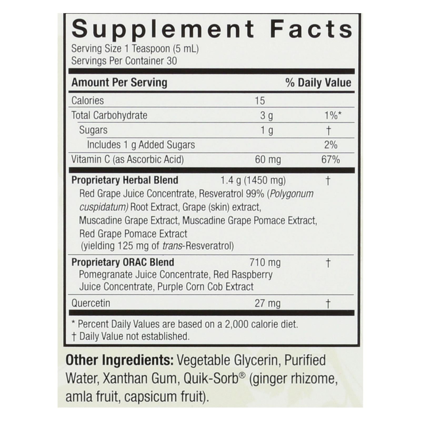 Nature's Answer - Resveratrol Reserve Alcohol Free - 5 Fl Oz Nature's Answer