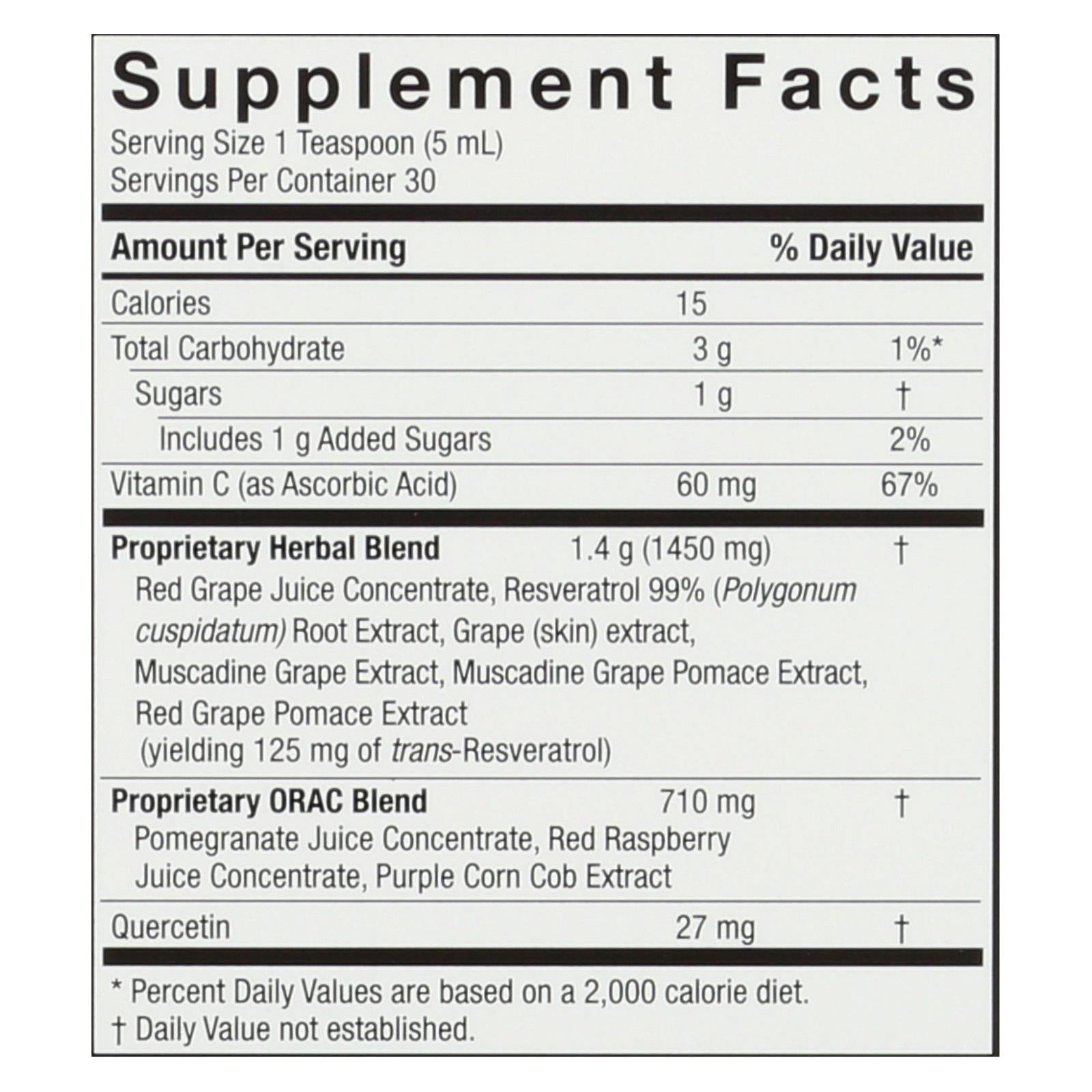 Nature's Answer - Resveratrol Reserve Alcohol Free - 5 Fl Oz Nature's Answer