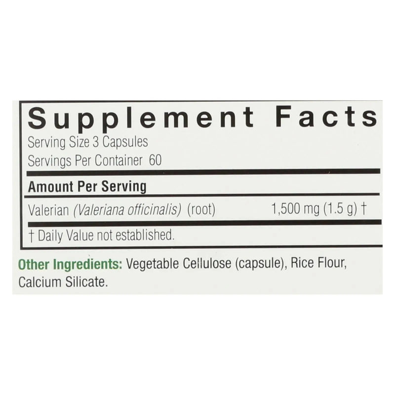Nature's Answer - Valerian Root - 180 Vegetarian Capsules Nature's Answer