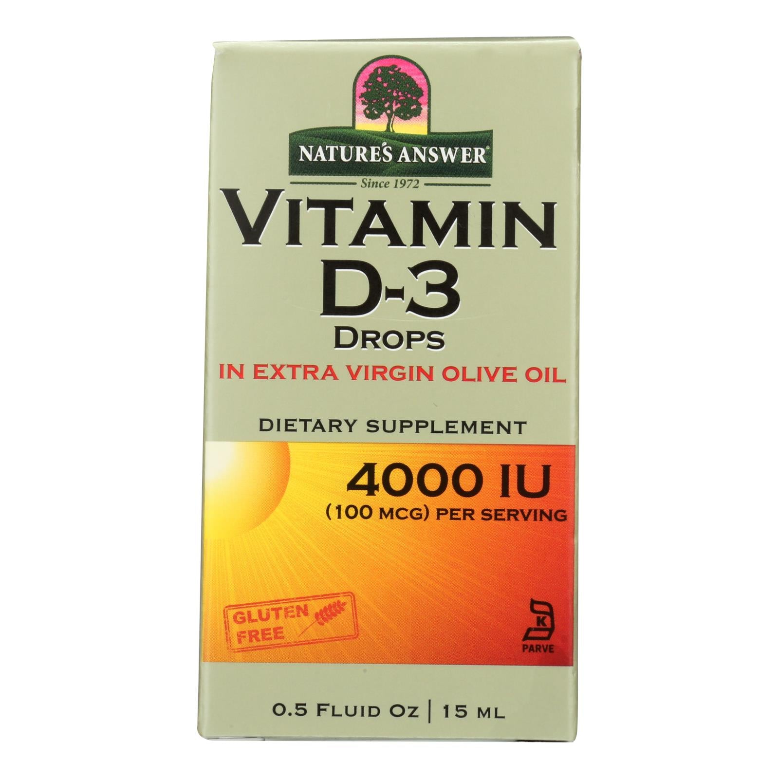 Nature's Answer - Vitamin D-3 Drops - 4000 Iu - 0.5 Fl Oz Nature's Answer