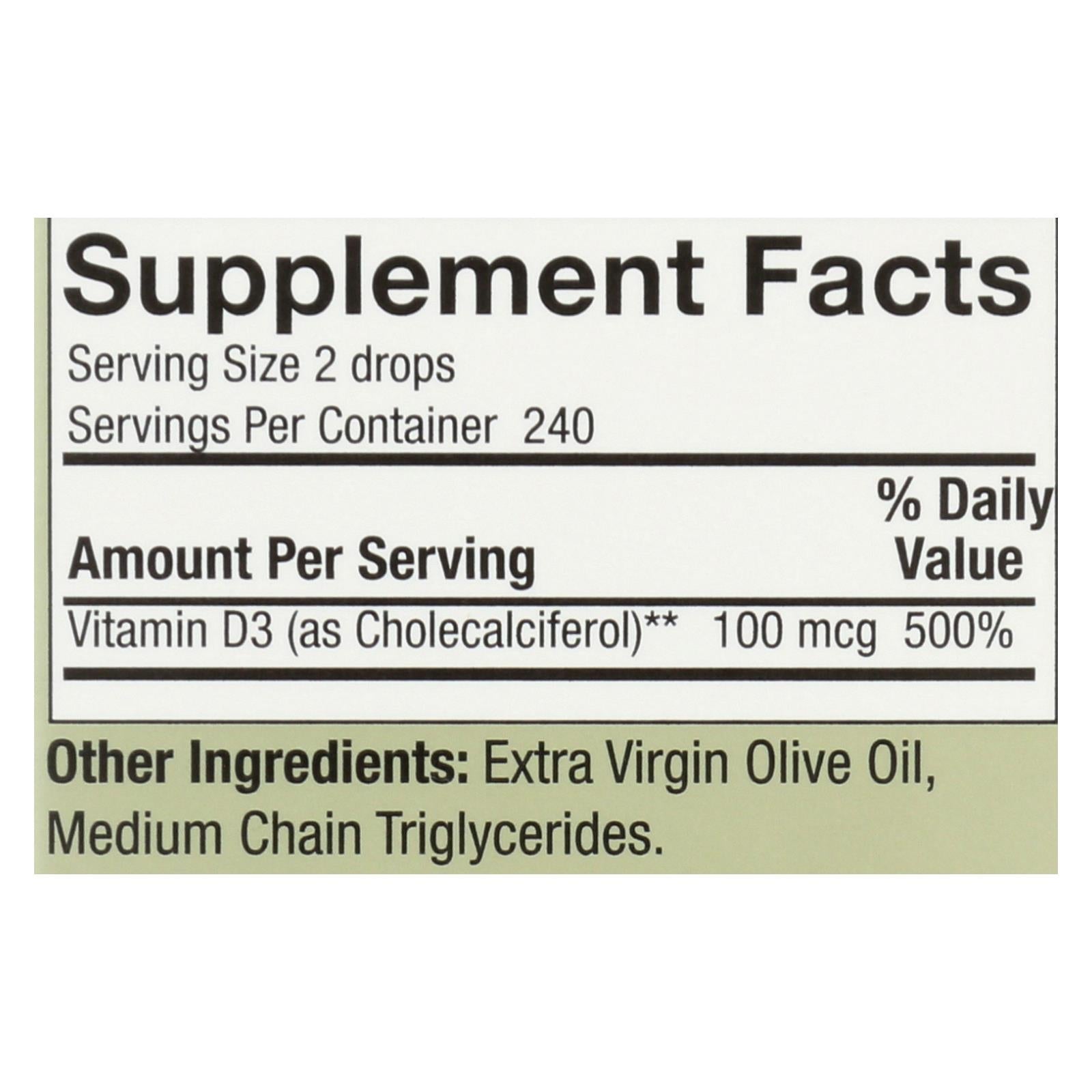 Nature's Answer - Vitamin D-3 Drops - 4000 Iu - 0.5 Fl Oz Nature's Answer