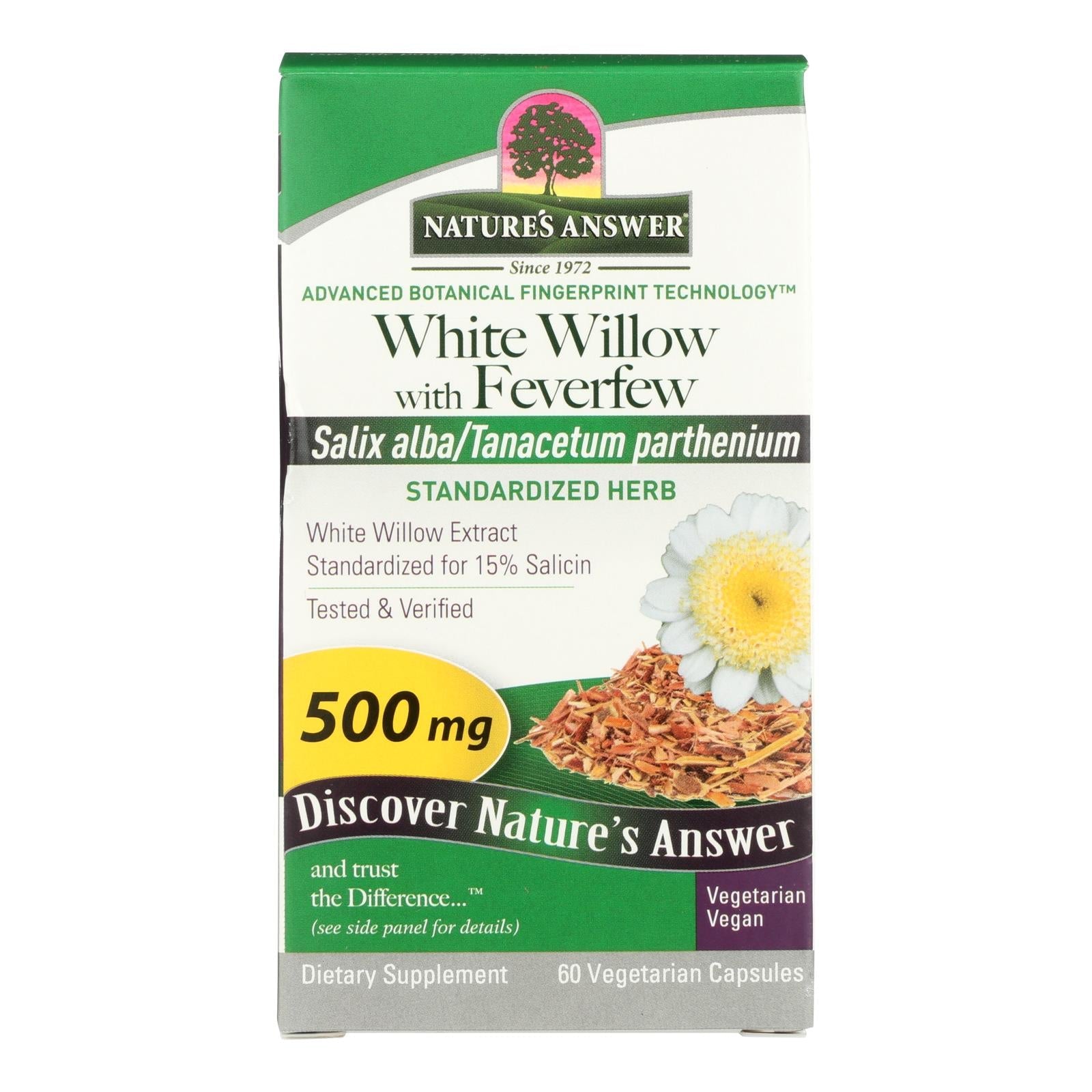 Nature's Answer - White Willow With Feverfew - 60 Vcaps Nature's Answer