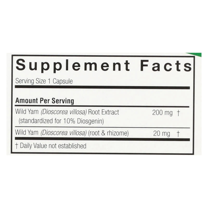 Nature's Answer - Wild Yam Root Extract - 60 Vegetarian Capsules Nature's Answer