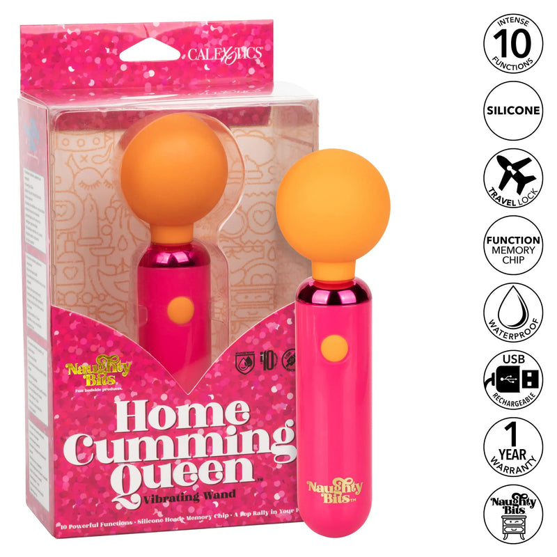 Naughty Bits Home Cumming Queen Vibrating Wand -  Orange/pink CalExotics