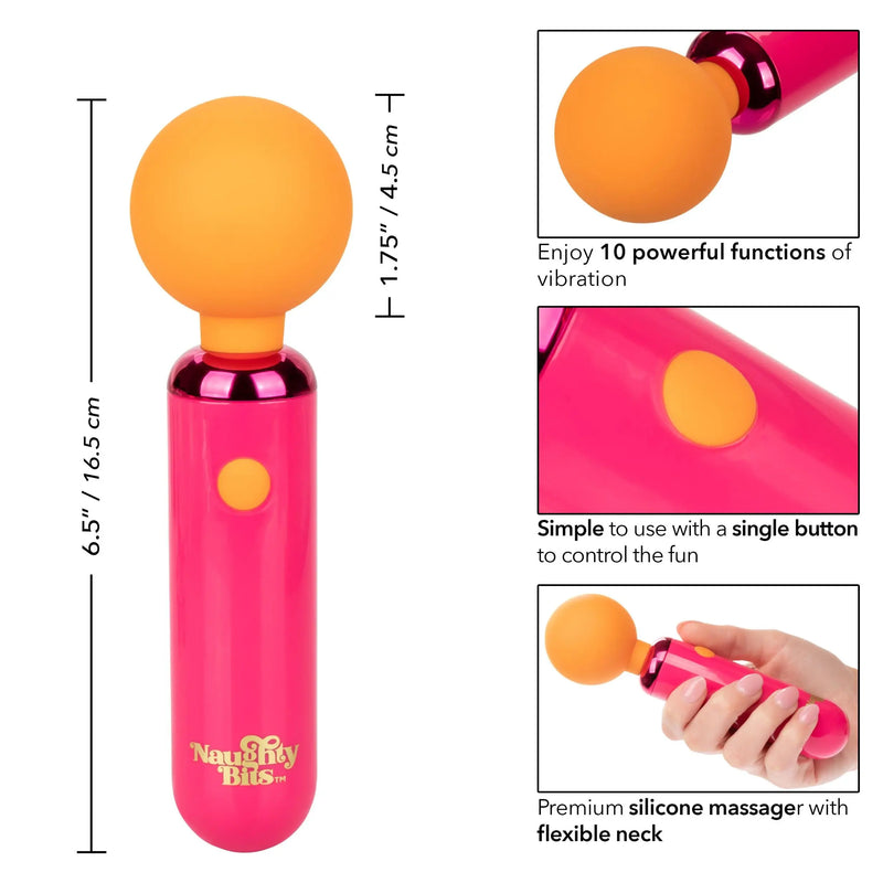 Naughty Bits Home Cumming Queen Vibrating Wand -  Orange/pink CalExotics