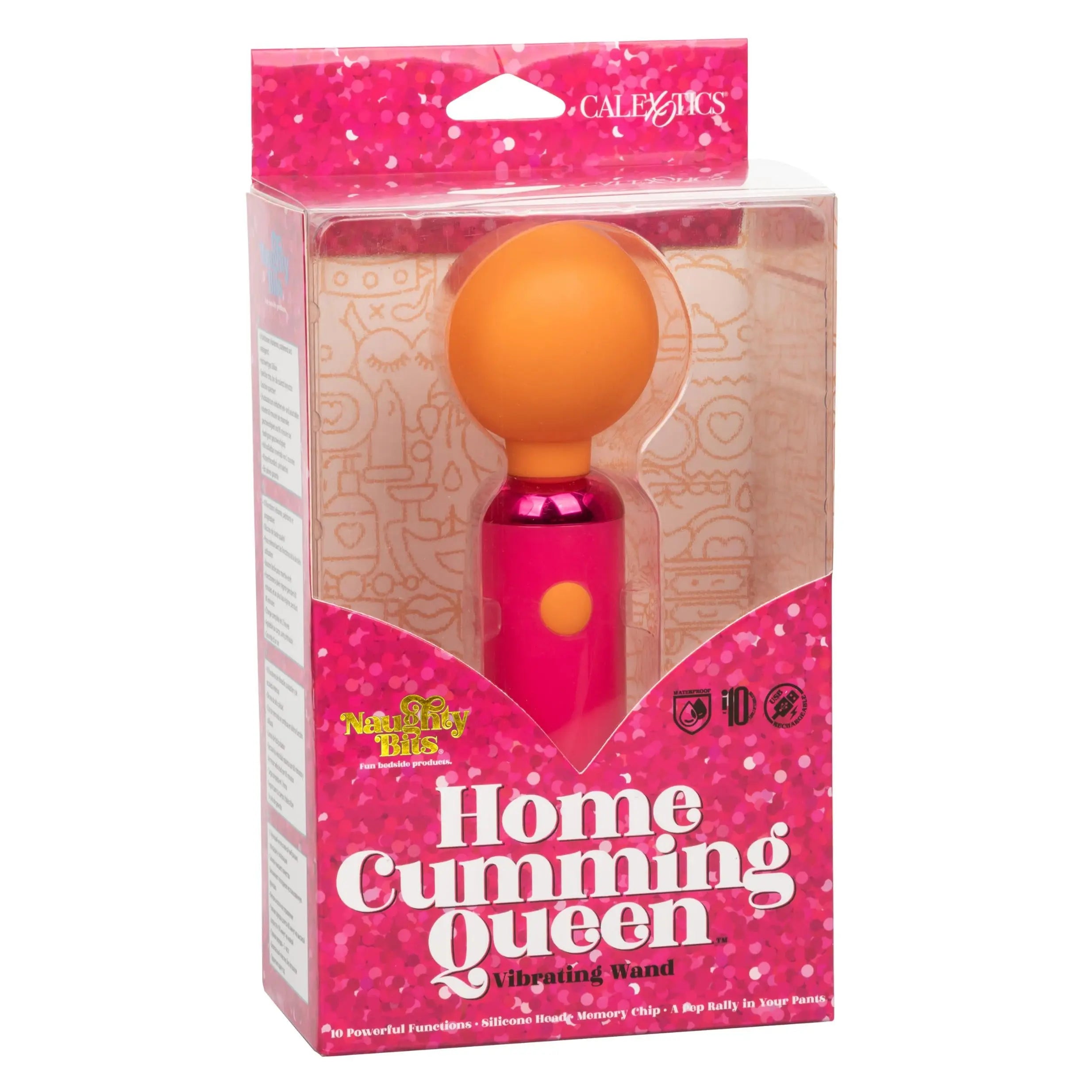 Naughty Bits Home Cumming Queen Vibrating Wand -  Orange/pink CalExotics