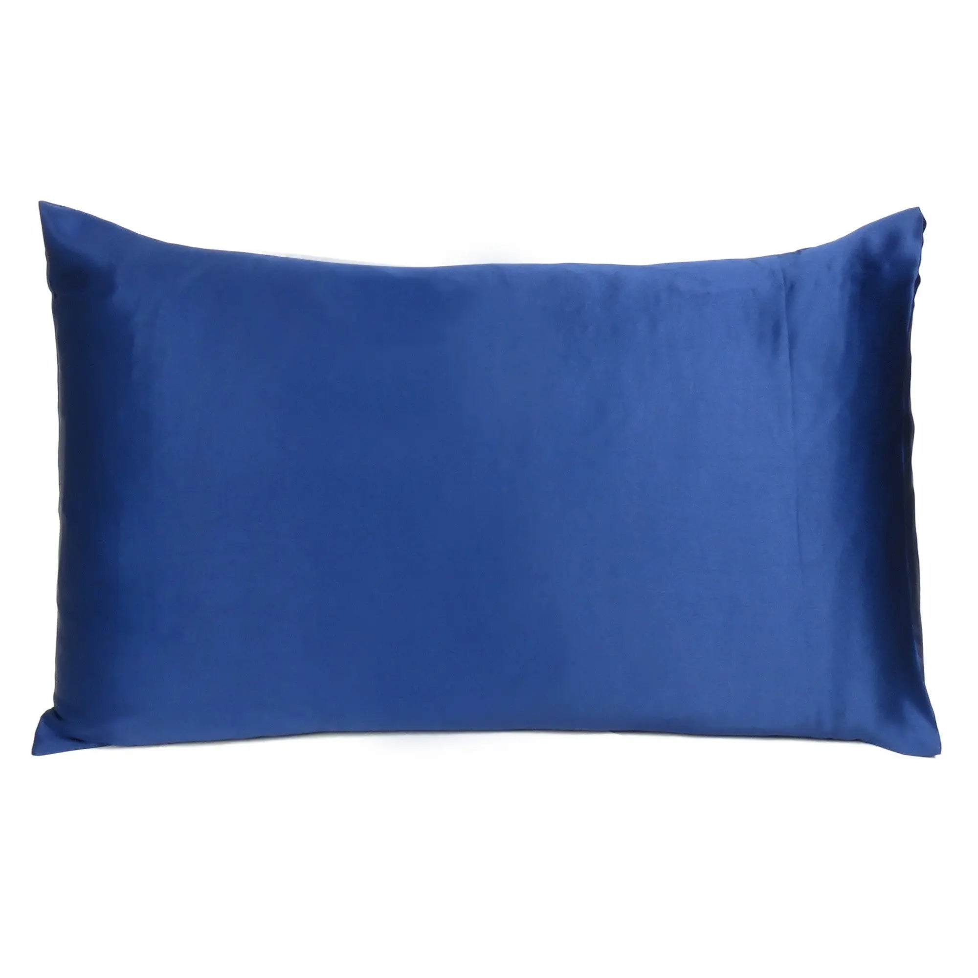 Navy Blue Dreamy Set Of 2 Silky Satin Standard Pillowcases Homeroots Bed & Bath