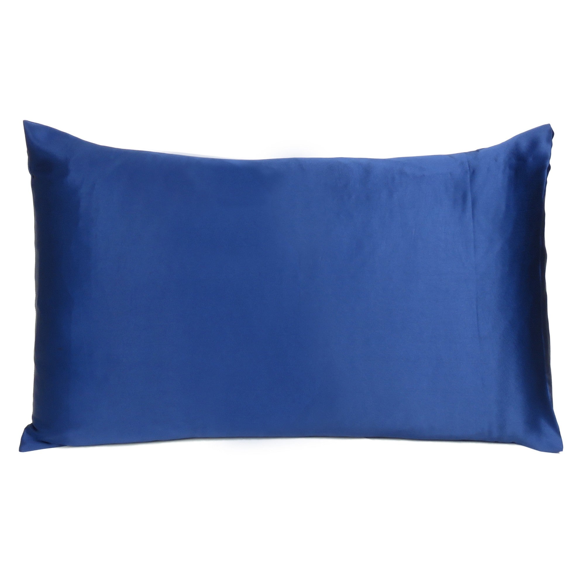 Navy Blue Dreamy Set Of 2 Silky Satin Standard Pillowcases Homeroots Bed & Bath