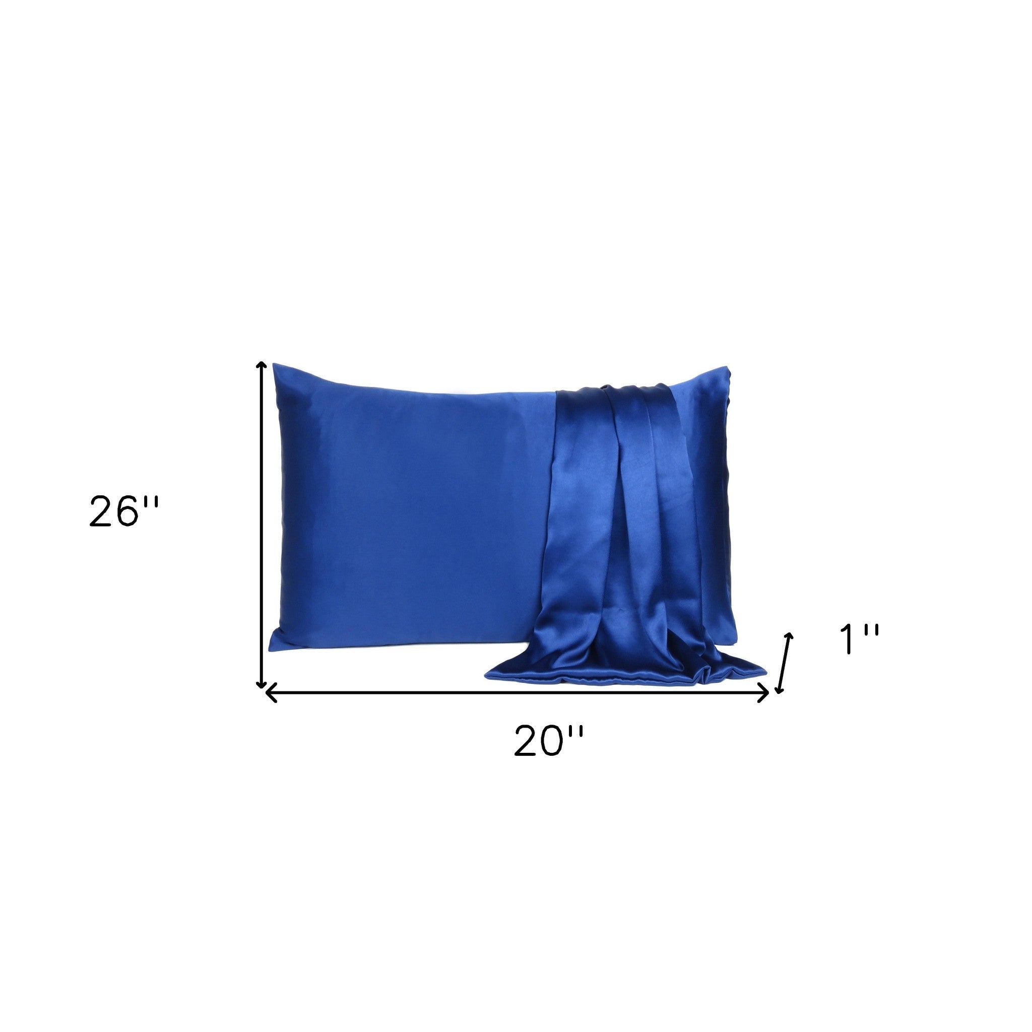 Navy Blue Dreamy Set Of 2 Silky Satin Standard Pillowcases Homeroots Bed & Bath