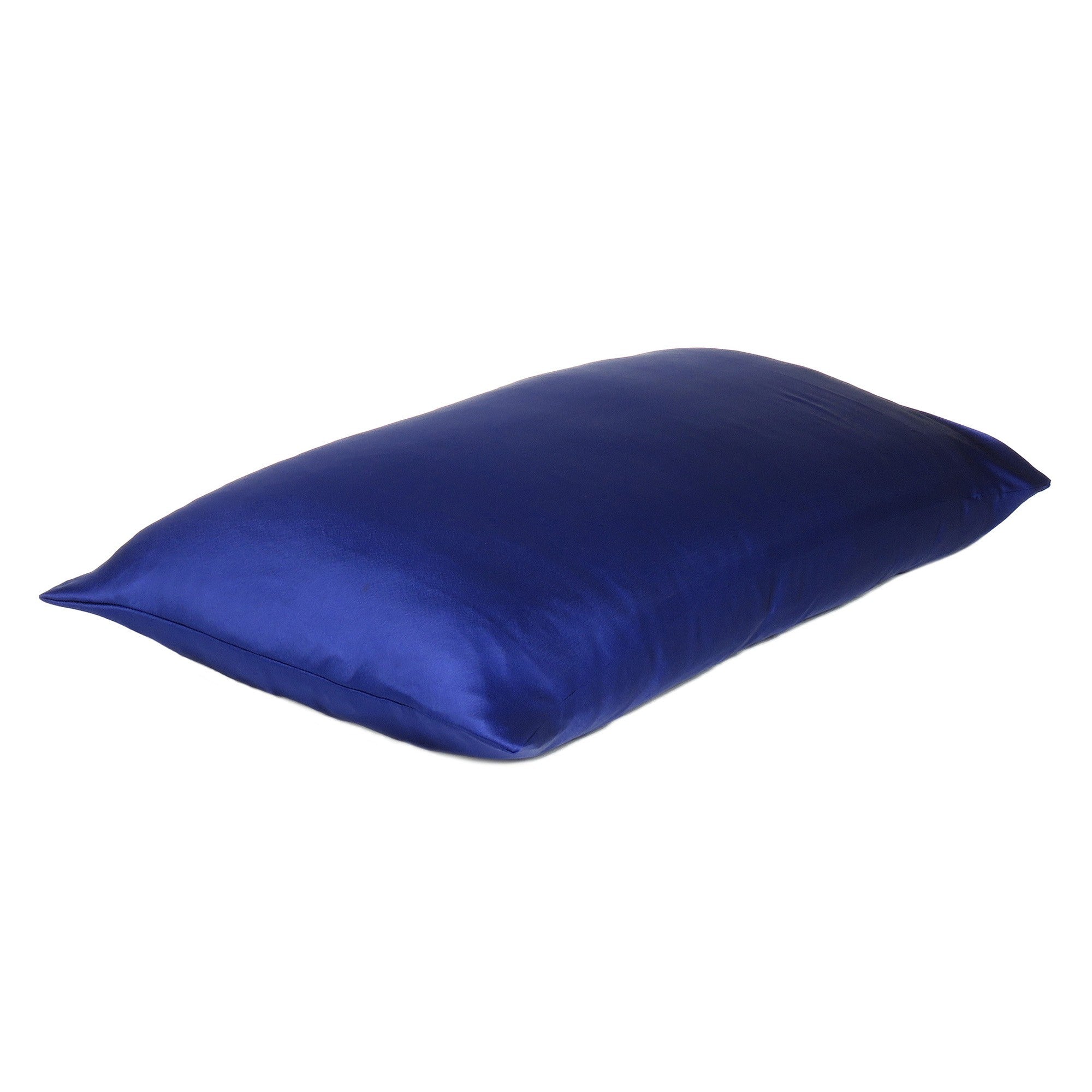 Navy Blue Dreamy Set Of 2 Silky Satin Standard Pillowcases Homeroots Bed & Bath
