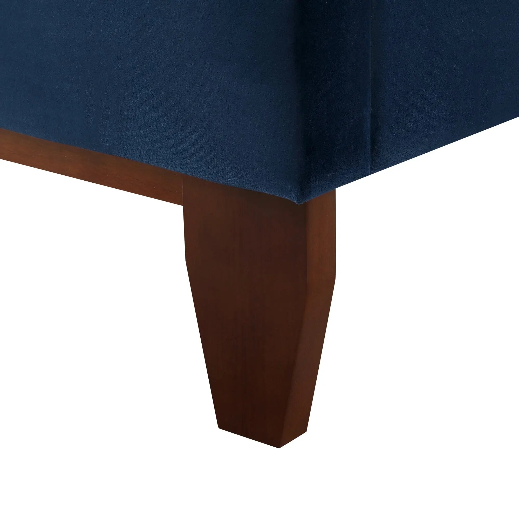 Navy Blue Solid Wood Full Tufted Upholstered Velvet Bed Homeroots Bed & Bath